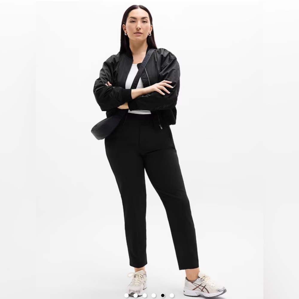 Athleta Black High-Rise Slim Straight Pants